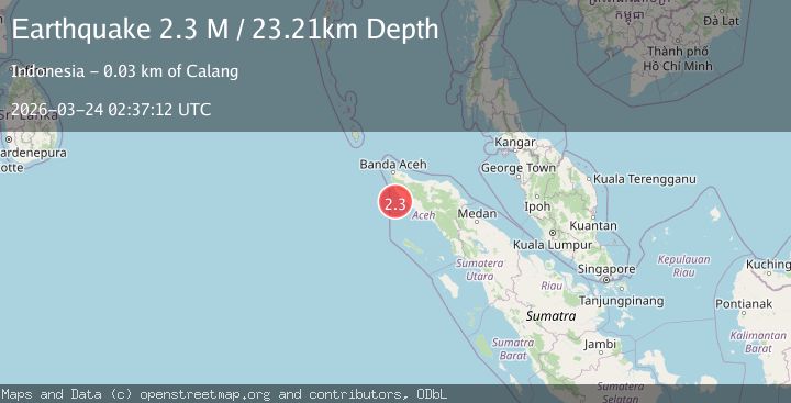 Map of Northern Sumatra, Indonesia