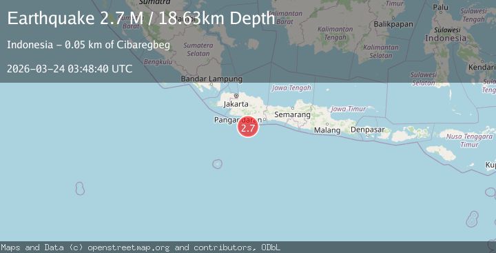 Map of Java, Indonesia