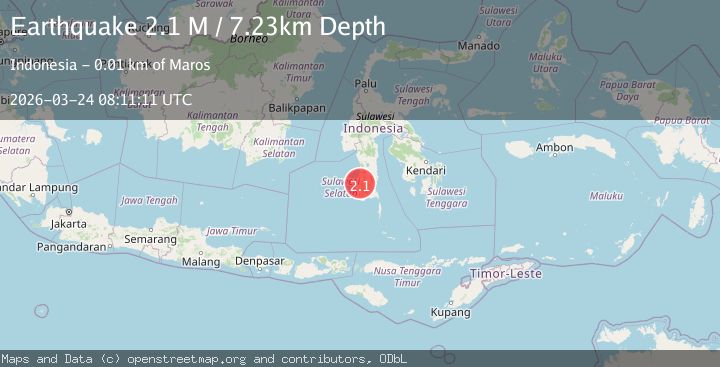 Map of Sulawesi, Indonesia