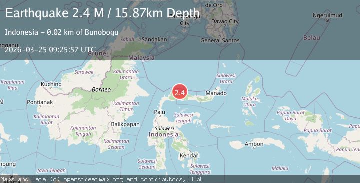 Map of Minahassa Peninsula, Sulawesi
