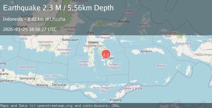 Map of Sulawesi, Indonesia