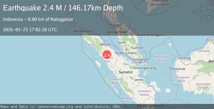 Map of Northern Sumatra, Indonesia