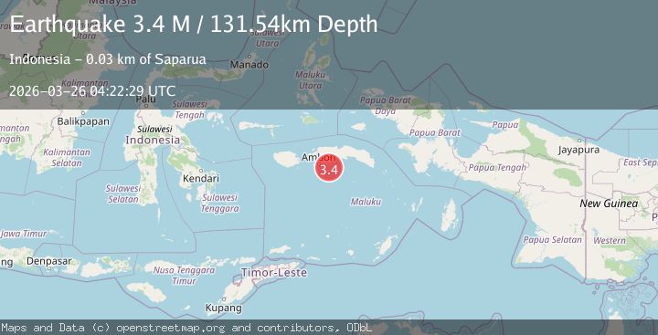 Map of Seram, Indonesia