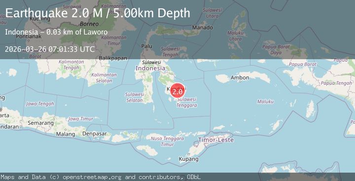 Map of Sulawesi, Indonesia