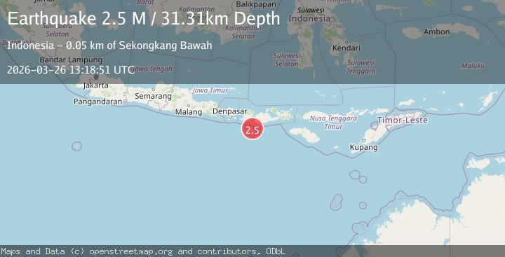 Map of Sumbawa Region, Indonesia