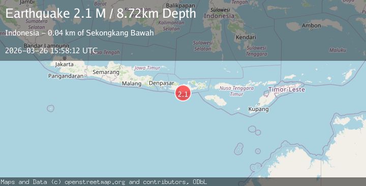 Map of Sumbawa Region, Indonesia
