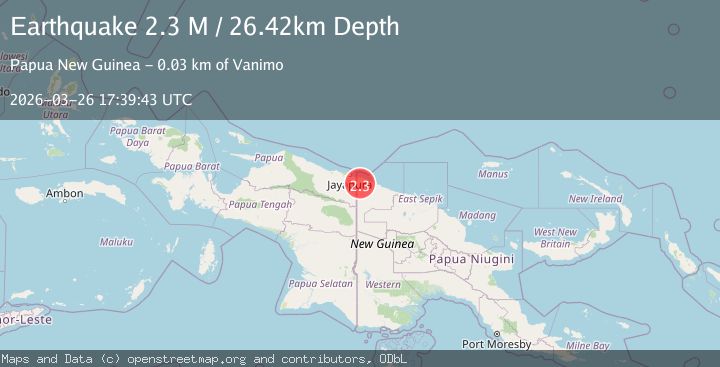 Map of Near North Coast of Papua New Guinea