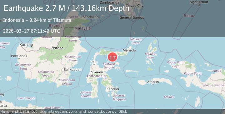 Map of Minahassa Peninsula, Sulawesi