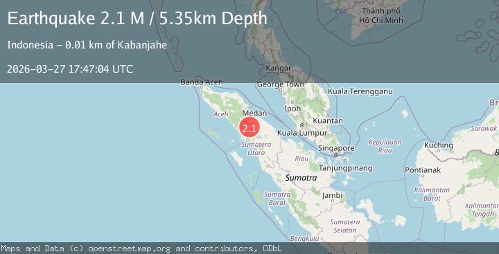 Map of Northern Sumatra, Indonesia