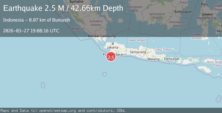 Map of South of Java, Indonesia
