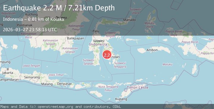 Map of Sulawesi, Indonesia