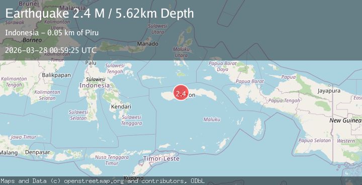Map of Seram, Indonesia