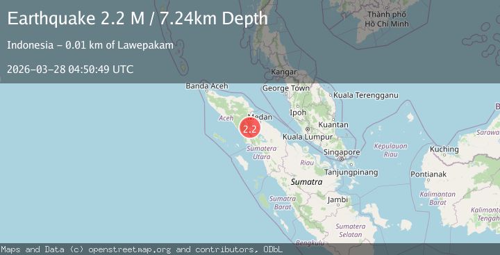 Map of Northern Sumatra, Indonesia