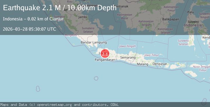 Map of Java, Indonesia