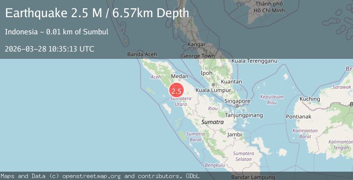 Map of Northern Sumatra, Indonesia