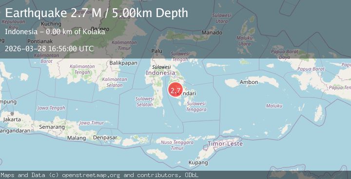 Map of Sulawesi, Indonesia
