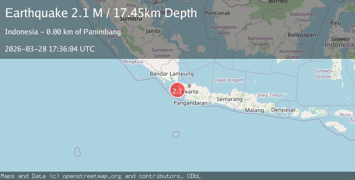 Map of Sunda Strait, Indonesia