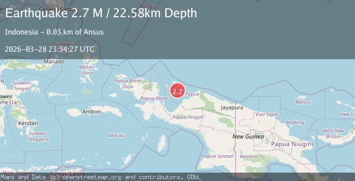 Map of West Papua Region, Indonesia