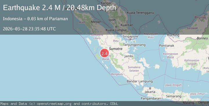 Map of Southern Sumatra, Indonesia