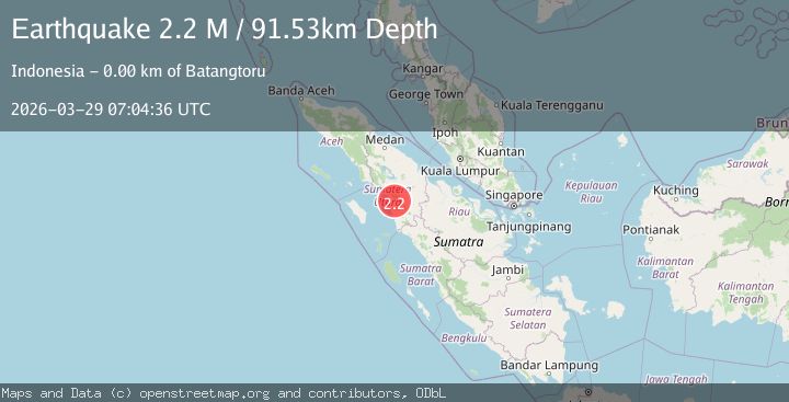 Map of Northern Sumatra, Indonesia
