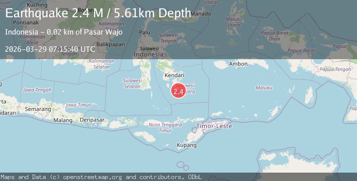 Map of Sulawesi, Indonesia