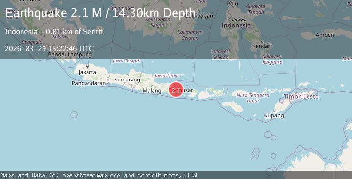 Map of Bali Region, Indonesia