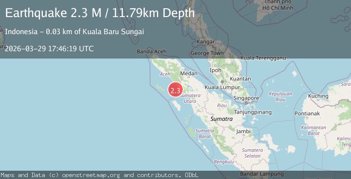 Map of Northern Sumatra, Indonesia