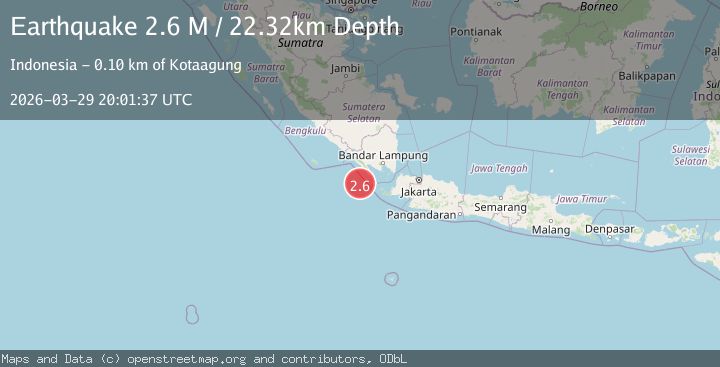 Map of Sunda Strait, Indonesia