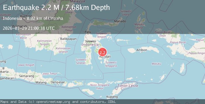 Map of Sulawesi, Indonesia