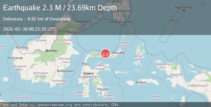 Map of Minahassa Peninsula, Sulawesi