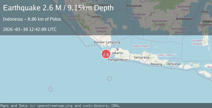 Map of Sunda Strait, Indonesia