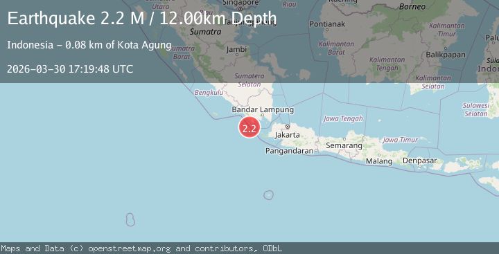 Map of Sunda Strait, Indonesia