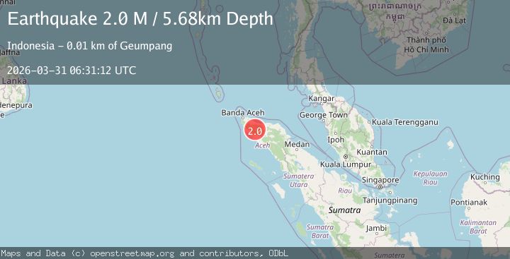 Map of Northern Sumatra, Indonesia