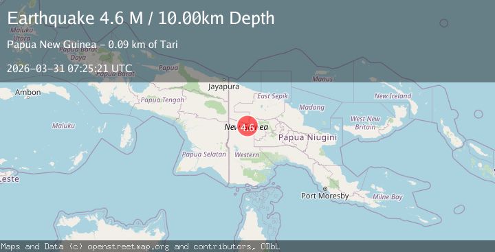 Map of New Guinea, Papua New Guinea