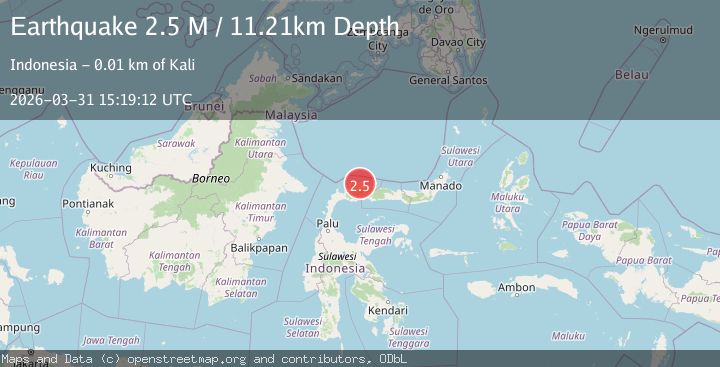 Map of Minahassa Peninsula, Sulawesi