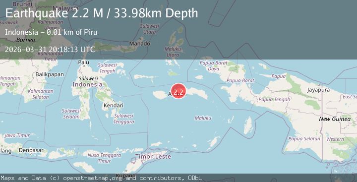 Map of Seram, Indonesia