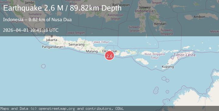 Map of Bali Region, Indonesia