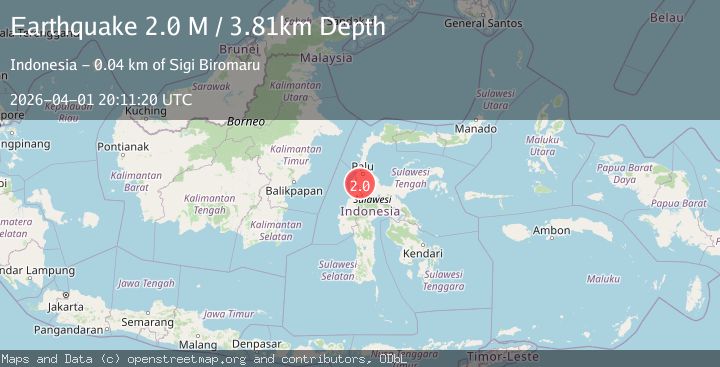Map of Sulawesi, Indonesia