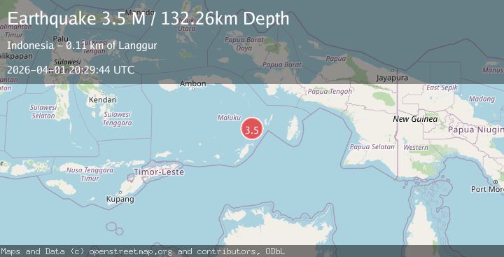 Map of Tanimbar Islands Region, Indonesia