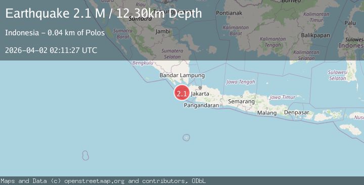 Map of Sunda Strait, Indonesia