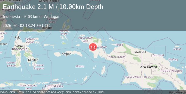 Map of West Papua Region, Indonesia