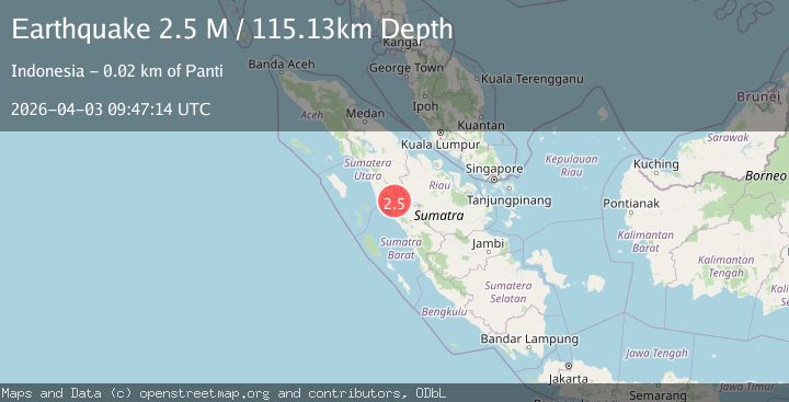 Map of Northern Sumatra, Indonesia