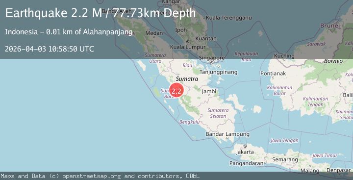 Map of Southern Sumatra, Indonesia