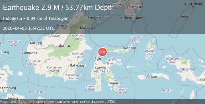 Map of Minahassa Peninsula, Sulawesi