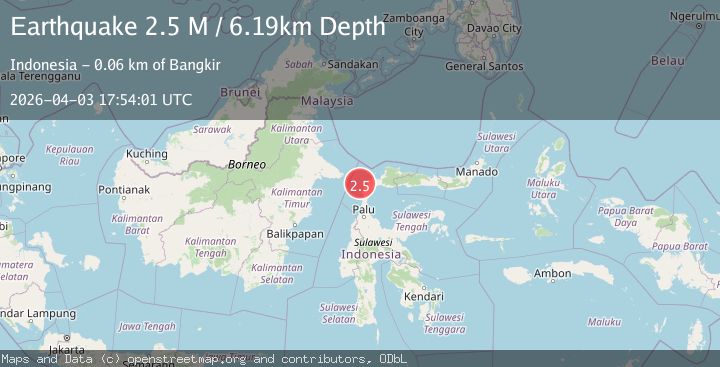 Map of Minahassa Peninsula, Sulawesi