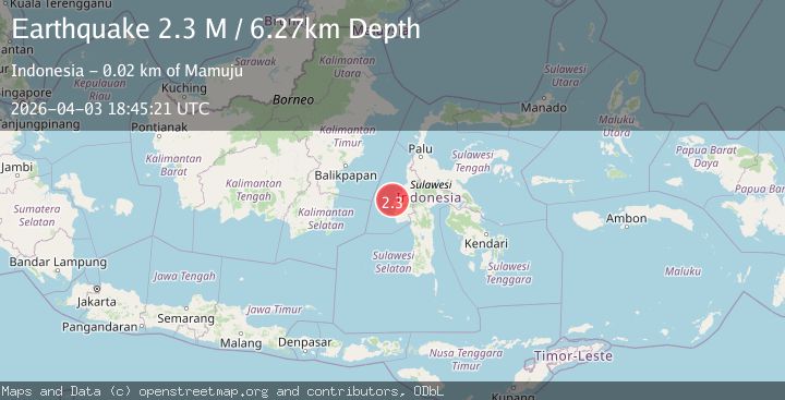 Map of Sulawesi, Indonesia