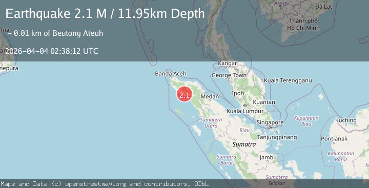 Map of Northern Sumatra, Indonesia