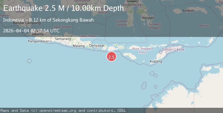 Map of Sumbawa Region, Indonesia