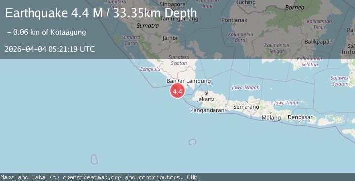 Map of Southern Sumatra, Indonesia