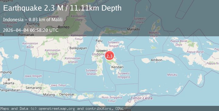 Map of Sulawesi, Indonesia